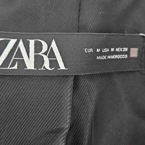 ZARA Long Green Blazer Double Breasted with Gold Buttons M - Picture 2 of 4